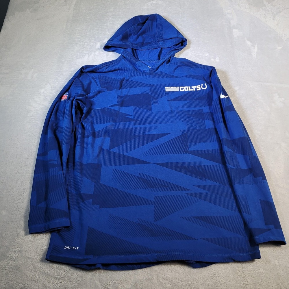 Indianapolis Colts Hoodie Mens L Blue Player Issue Anthony Chesley Nike Dri-FIT